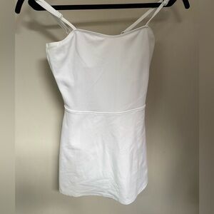 ALO Yoga White Spaghetti Strap Tank Dress